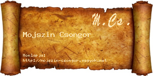 Mojszin Csongor névjegykártya